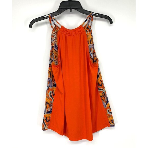 Market & Spruce Top Orange Paisley Meroni Mixed Media NWT - Picture 7 of 9